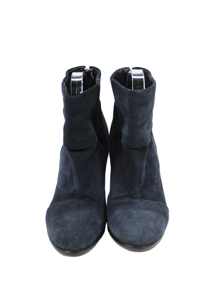 Rag & Bone Womens Suede Block Heels Ankle Boots Shoes Black Size 6