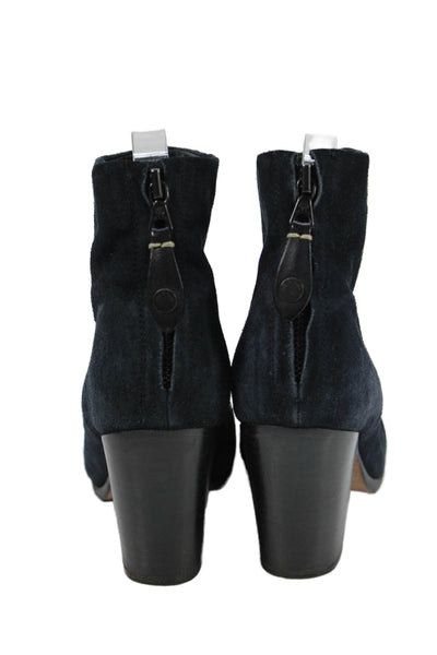 Rag & Bone Womens Suede Block Heels Ankle Boots Shoes Black Size 6