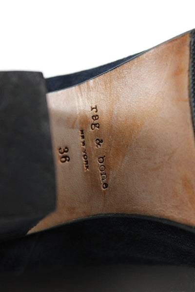 Rag & Bone Womens Suede Block Heels Ankle Boots Shoes Black Size 6