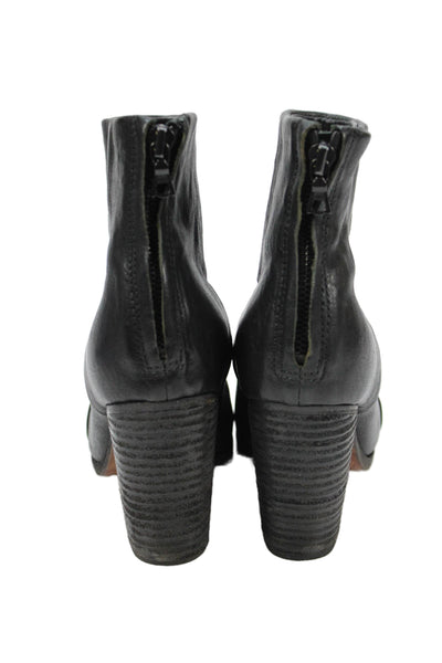 Rag & Bone Womens Leather Block Heels Ankle Boots Shoes Black Size 6