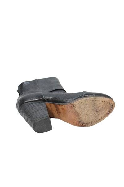 Rag & Bone Womens Leather Block Heels Ankle Boots Shoes Black Size 6