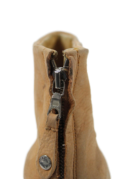 Rag & Bone Womens Leather Block Heels Ankle Boots Shoes Light Brown Size 10