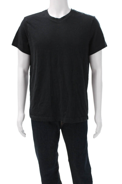 Skims Unisex Adults Black Basic Crew Neck Cotton T-Shirt Short Sleeve Size L