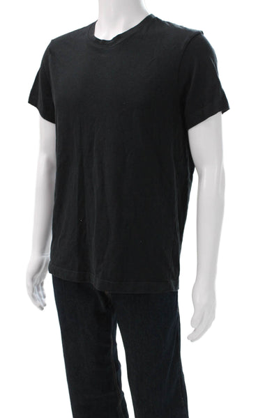 Skims Unisex Adults Black Basic Crew Neck Cotton T-Shirt Short Sleeve Size L