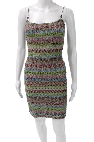 Arden B Women Bodycon Multicolor Square Neck Sleeveless Short Dress Size S