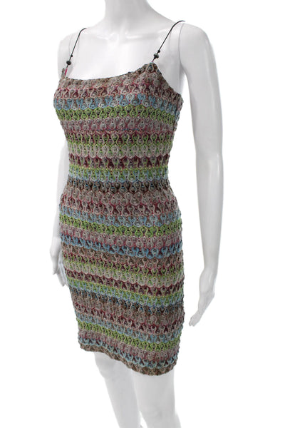 Arden B Women Bodycon Multicolor Square Neck Sleeveless Short Dress Size S