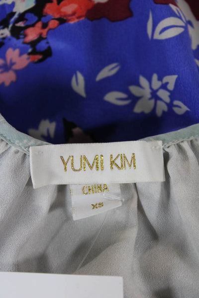 Yumi Kim Womens Multicolor Silk Floral Shift Dress Longsleeve Size XS