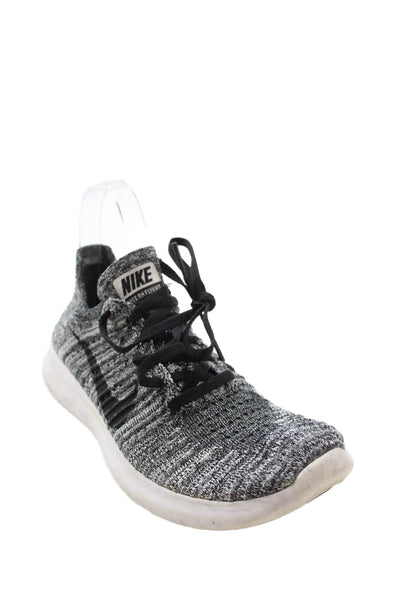Nike Womens Lace Up Free RN Fly Knit Running Sneakers Gray Size 7.5