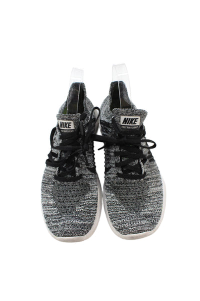 Nike Womens Lace Up Free RN Fly Knit Running Sneakers Gray Size 7.5