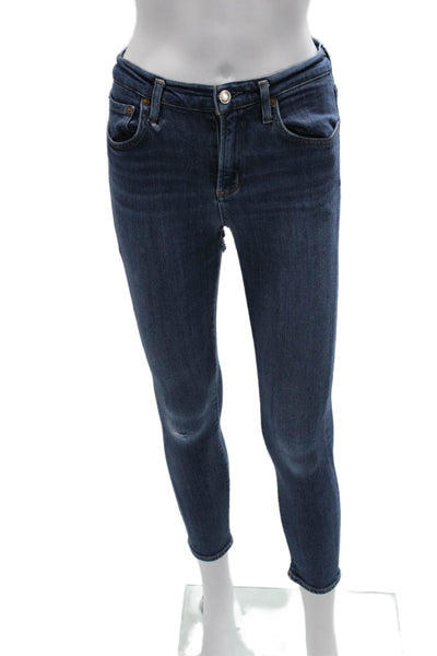 Agolde Women Skinny Mid Rise Blue Cotton Blend Jeans Size 26