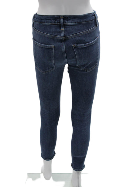 Agolde Women Skinny Mid Rise Blue Cotton Blend Jeans Size 26