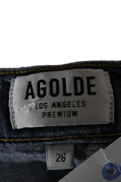 Agolde Women Skinny Mid Rise Blue Cotton Blend Jeans Size 26
