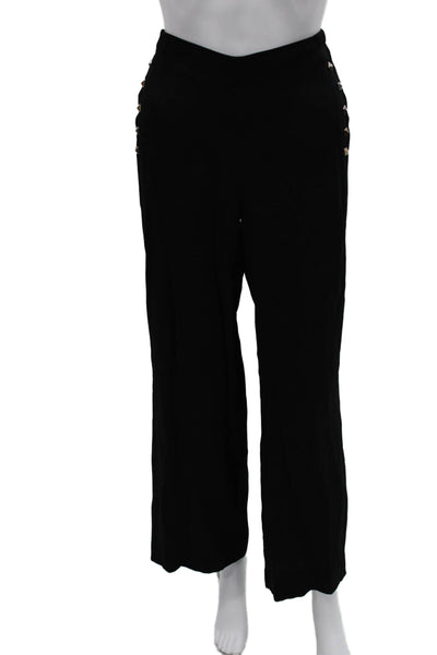 Zara Womens Black Viscose Zip Pants Size 8