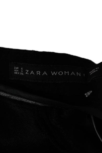 Zara Womens Black Viscose Zip Pants Size 8