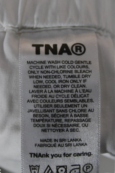 TNA Womens White Cotton Blend Cargo Midi Skirt Drawstring Size M