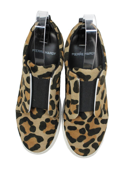 Pierre Hardy Women's Round Toe Rubber Sole Animal Print Sneakers Size 39