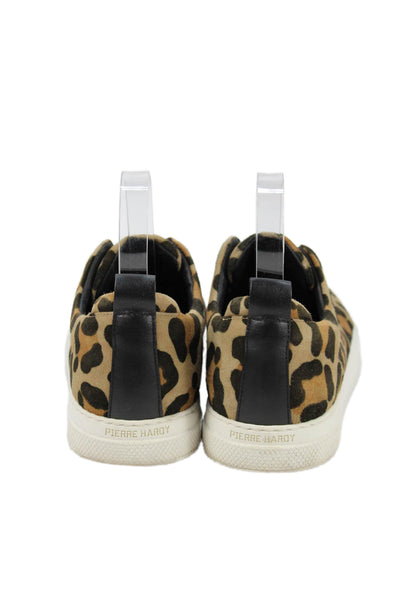 Pierre Hardy Women's Round Toe Rubber Sole Animal Print Sneakers Size 39