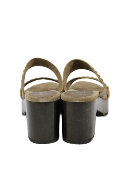 Calleen Cordero Womens Leather Kiva 200 Platform Sandal Heels Brown Size 9.5