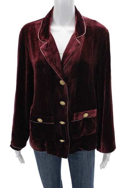 The Kooples Womens Red Viscose Long Sleeve Blazer Size M