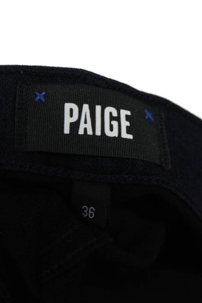 Paige Mens Straight Jeans Blue Viscose Button Size 36