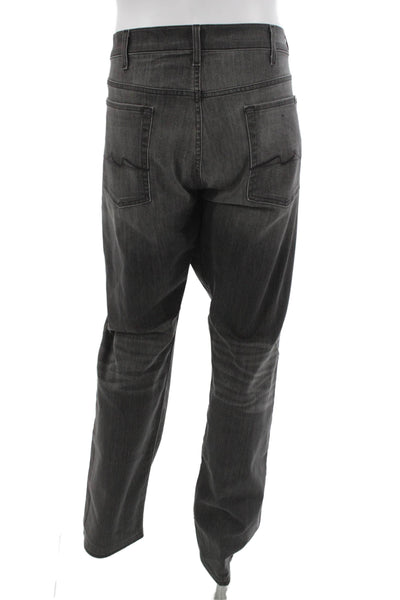 7 For All Mankind Mens Straight Gray Cotton Jeans Size 40
