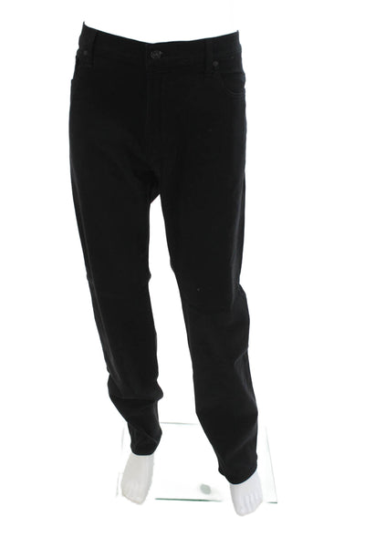 7 For All Mankind Mens Black Straight Jeans Cotton Blend Button Fly Size 40