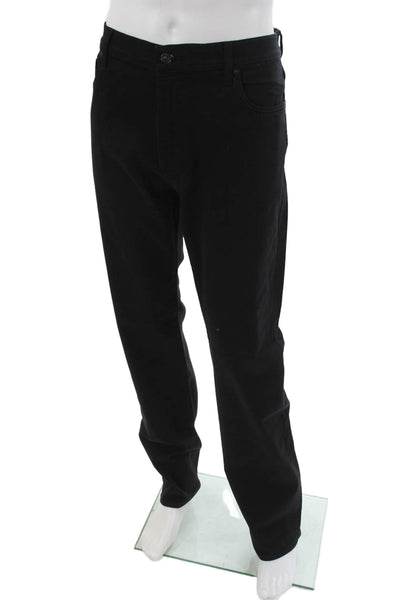 7 For All Mankind Mens Black Straight Jeans Cotton Blend Button Fly Size 40