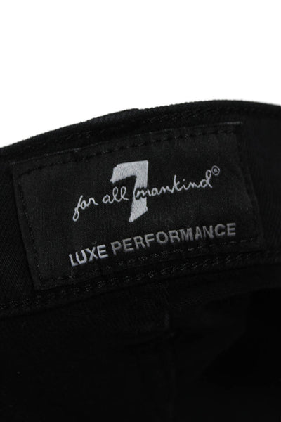 7 For All Mankind Mens Black Straight Jeans Cotton Blend Button Fly Size 40