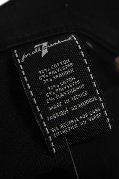 7 For All Mankind Mens Black Straight Jeans Cotton Blend Button Fly Size 40