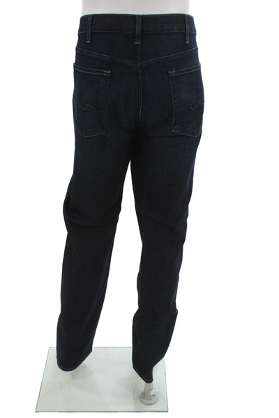 7 For All Mankind Mens Straight Jeans Blue Cotton Blend Button Size 40