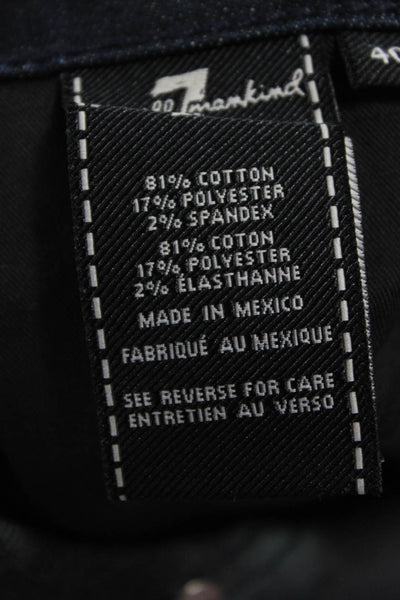 7 For All Mankind Mens Straight Jeans Blue Cotton Blend Button Size 40