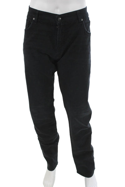 7 For All Mankind Mens Straight Black Cotton Jeans Size 40