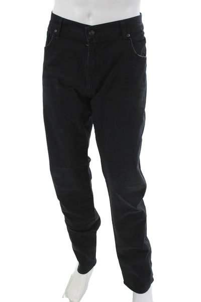 7 For All Mankind Mens Straight Black Cotton Jeans Size 40