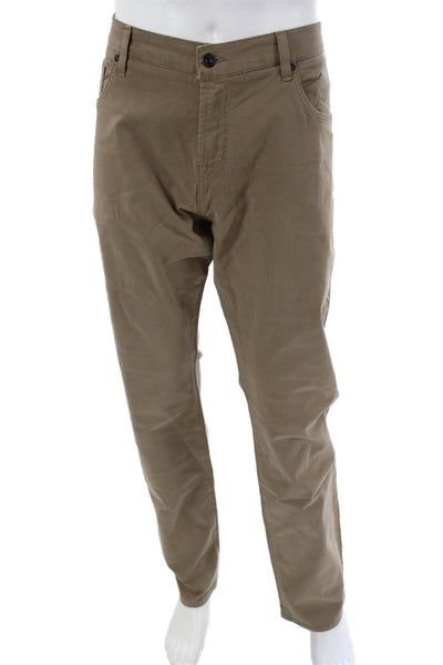 7 For All Mankind Mens Chino Pants Brown Button Cotton Size 40