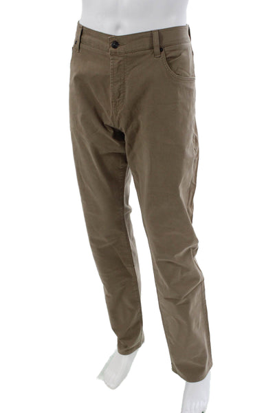 7 For All Mankind Mens Chino Pants Brown Button Cotton Size 40