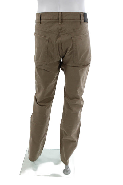 7 For All Mankind Mens Chino Pants Brown Button Cotton Size 40