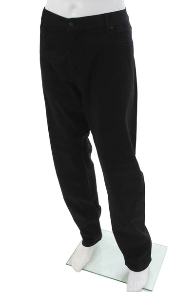 7 For All Mankind Mens Straight Black Jeans Cotton Blend Button Size 40