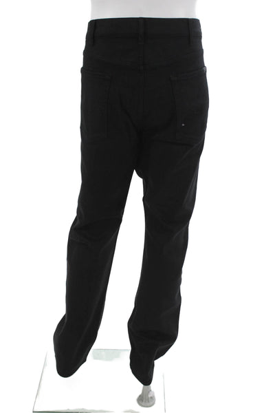 7 For All Mankind Mens Straight Black Jeans Cotton Blend Button Size 40