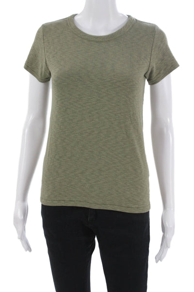 Rag & Bone Womens Green Cotton Crew Neck Short Sleeve T-Shirt Size S
