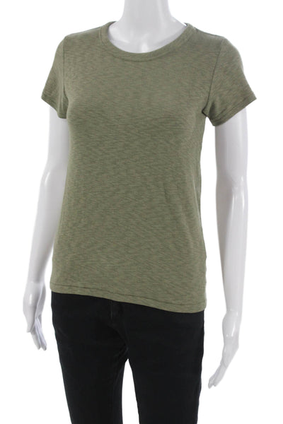 Rag & Bone Womens Green Cotton Crew Neck Short Sleeve T-Shirt Size S
