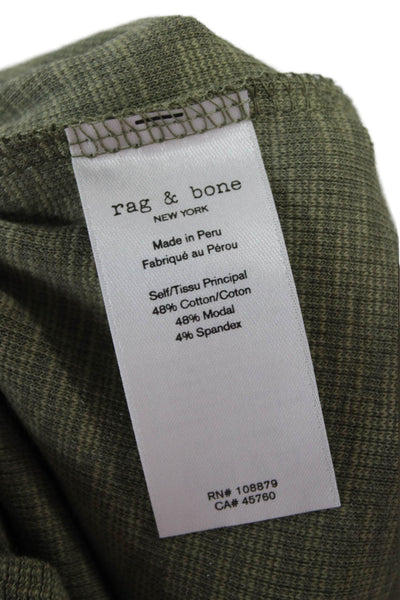 Rag & Bone Womens Green Cotton Crew Neck Short Sleeve T-Shirt Size S