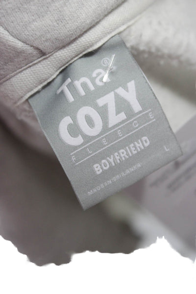TNA Womens Full Zip Hoodie Gray Cotton Size L