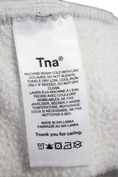 TNA Womens Full Zip Hoodie Gray Cotton Size L