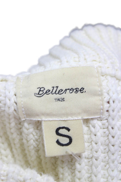 Bellerose Mens Pullover Sweater Ivory Crew Neck 95% Cotton Size S