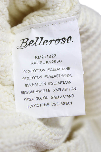 Bellerose Mens Pullover Sweater Ivory Crew Neck 95% Cotton Size S