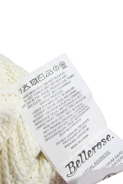 Bellerose Mens Pullover Sweater Ivory Crew Neck 95% Cotton Size S