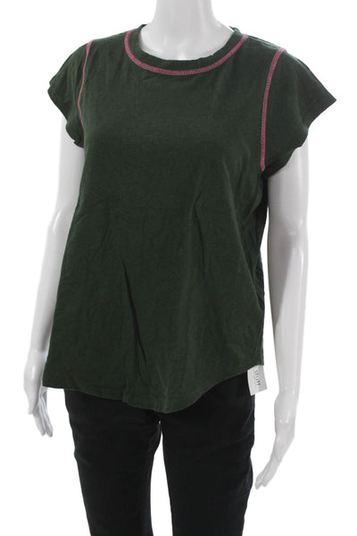 Zadig & Voltaire Women Basic Green Cotton Crew Neck Short Sleeve T-Shirt Size M