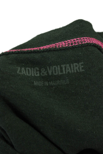 Zadig & Voltaire Women Basic Green Cotton Crew Neck Short Sleeve T-Shirt Size M