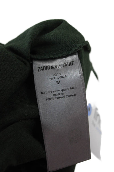Zadig & Voltaire Women Basic Green Cotton Crew Neck Short Sleeve T-Shirt Size M
