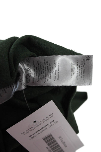 Zadig & Voltaire Women Basic Green Cotton Crew Neck Short Sleeve T-Shirt Size M